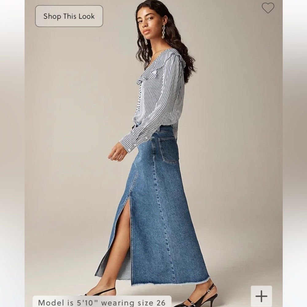 New! J.Crew denim maxi skirt. Size 26.